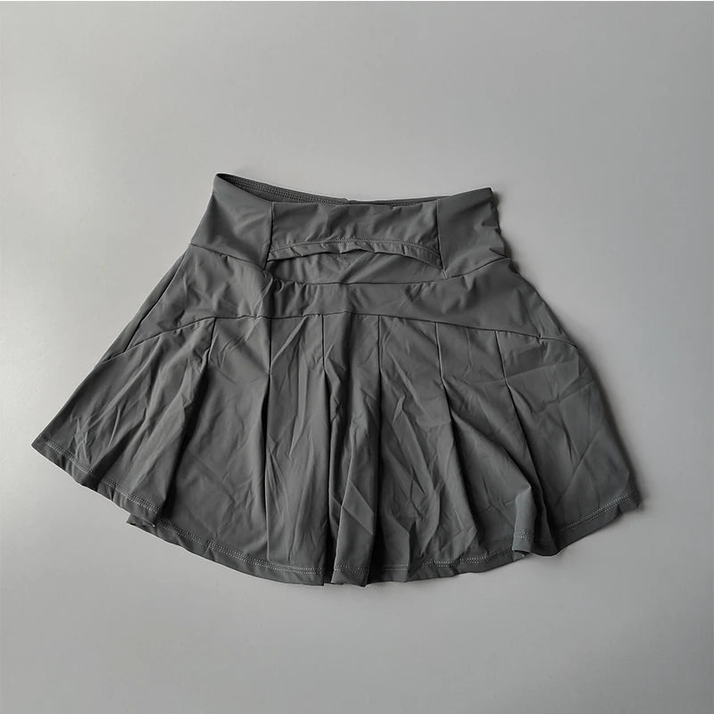 High Waist Athletic Skort with Flared Hem Performance Tennis Styling