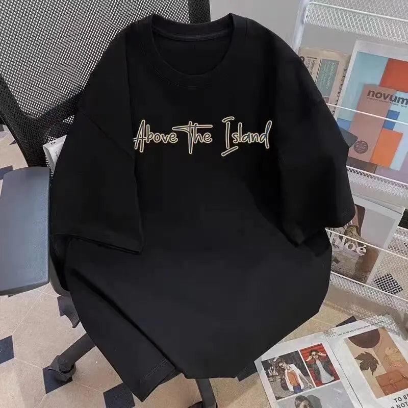 Sketch Duo Anime Graphic Oversized Soft Cotton Casual Streetwear T-Shirt