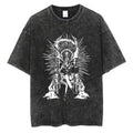Dark Anime Sacred Figure Graphic T-Shirt with Gothic Manga Streetwear Aesthetic