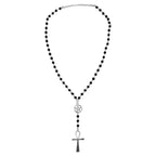 Beaded Cross Pendant Necklace for Gothic Grunge Alternative Fashion Looks