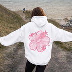 Women's Oversized Floral Graphic Pullover Hoodie Relaxed Casual Streetwear Sweatshirt for Everyday Wear