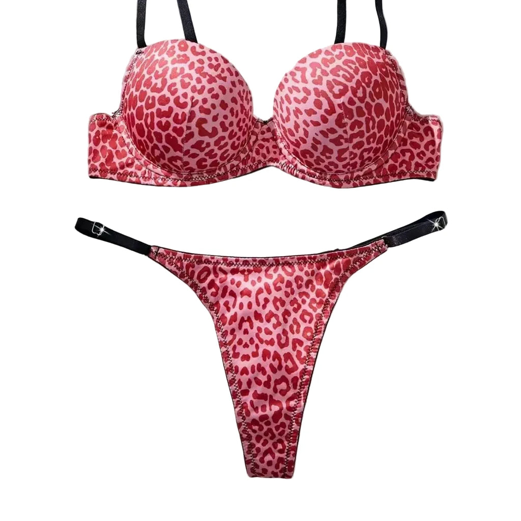 Colorful Floral Embroidery Longline Corset Bra and Panty Set