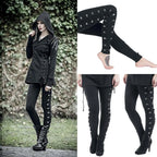 High Waist Lace Up Leggings Gothic Inspired Alternative Fashion Bottoms