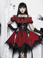 Layered Gothic Corset Dress with Dramatic Alternative Fashion Details