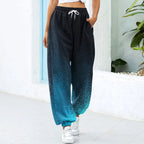 Women's High Waist Gradient Wide Leg Jogger Pants with Relaxed Casual Streetwear Style