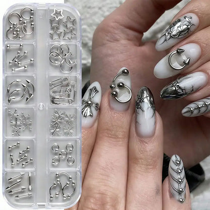 Gothic Cross Nail Art Charms Collection for Alternative Manicure Designs
