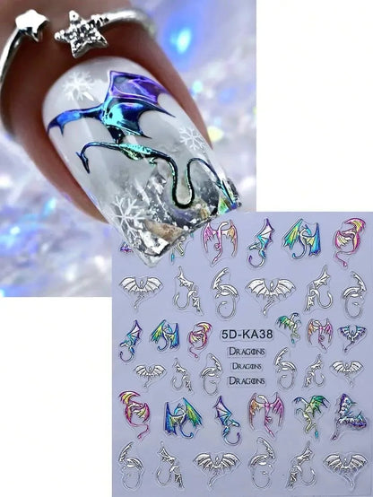 Gothic Butterfly and Celestial Nail Art Stickers for Alternative Manicure Designs