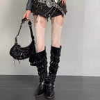 Floral Fishnet Suspender Tights Alternative Punk Fashion Garter Style Hosiery