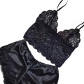 Women's Lace-Trim Silk-Look Crop Top and Shorts Pajama Set, Sleeveless Two-Piece Loungewear with Feminine Nightwear Styling