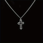 Minimalist Cross Pendant Necklace With Gothic Inspired Alternative Streetwear Appeal