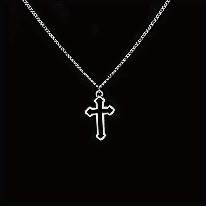 Minimalist Cross Pendant Necklace With Gothic Inspired Alternative Streetwear Appeal