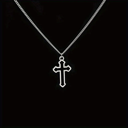 Minimalist Cross Pendant Necklace With Gothic Inspired Alternative Streetwear Appeal
