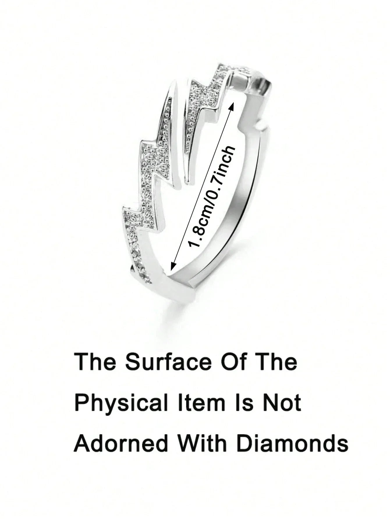 Adjustable Lightning Bolt Ring With Minimalist Punk Statement Aesthetic