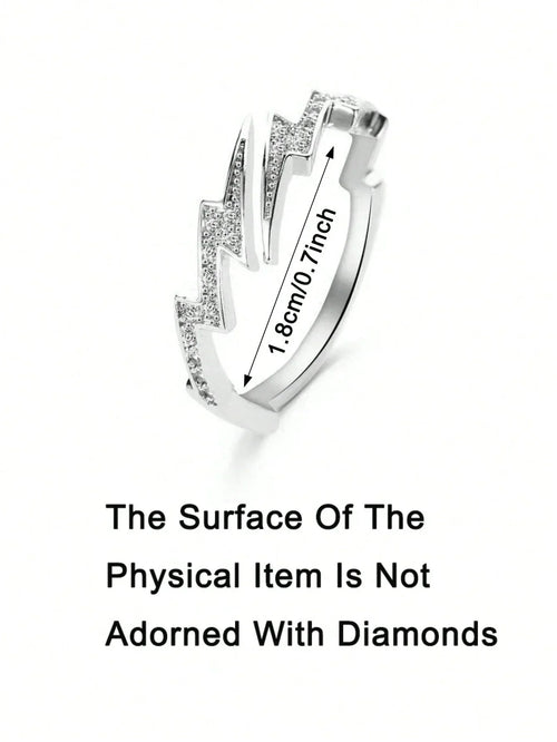Adjustable Lightning Bolt Ring With Minimalist Punk Statement Aesthetic