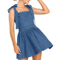 Tie Strap Square Neck Mini Dress with Flared Skater-Inspired Silhouette