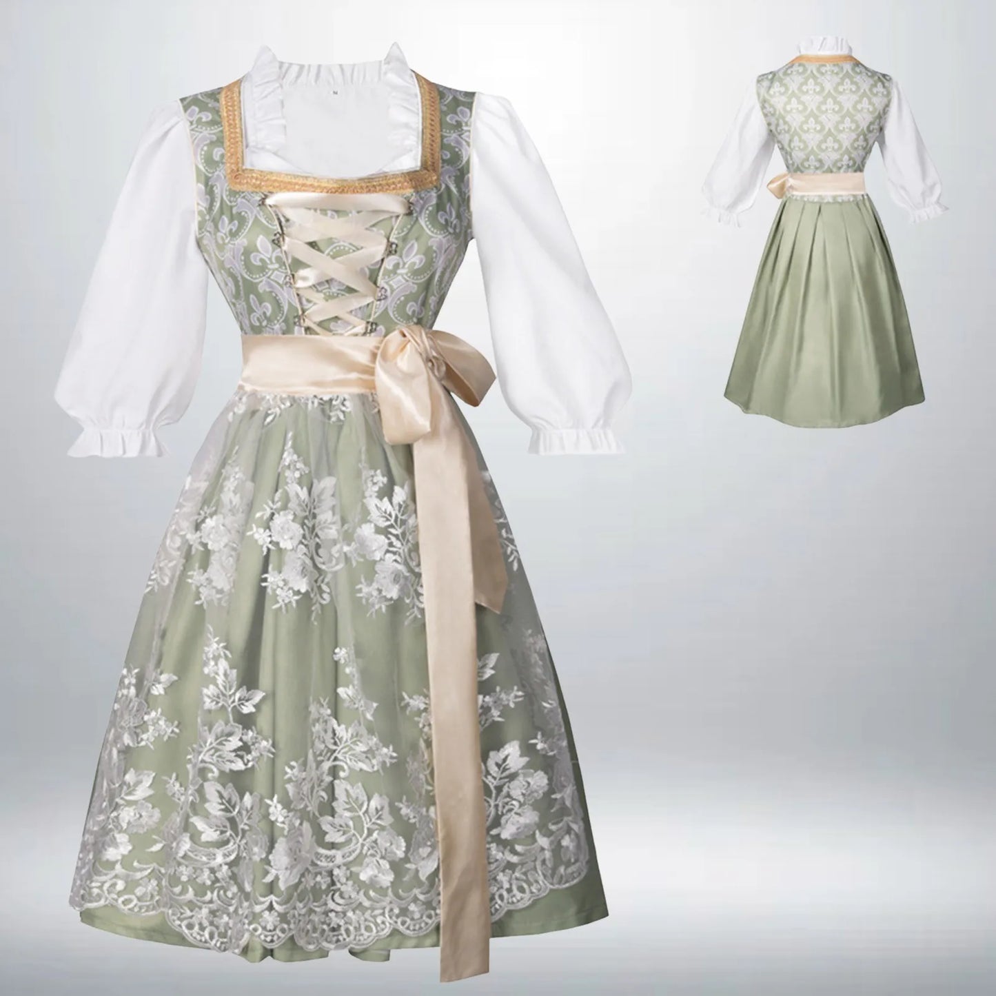 Vintage Floral Cottage Style Midi Dress with Soft Alternative Fashion Aesthetic