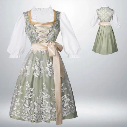 Vintage Floral Cottage Style Midi Dress with Soft Alternative Fashion Aesthetic