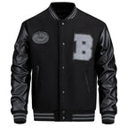 Men's Embroidered Varsity Jacket with Classic Letter Patch Streetwear Style