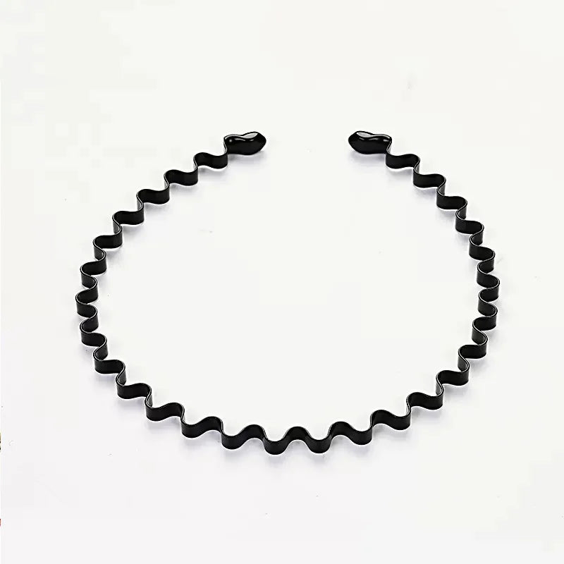 Minimalist Wavy Metal Headband Alternative Streetwear Hair Accessory