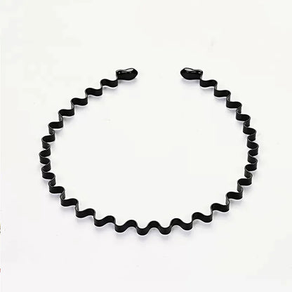 Minimalist Wavy Metal Headband Alternative Streetwear Hair Accessory