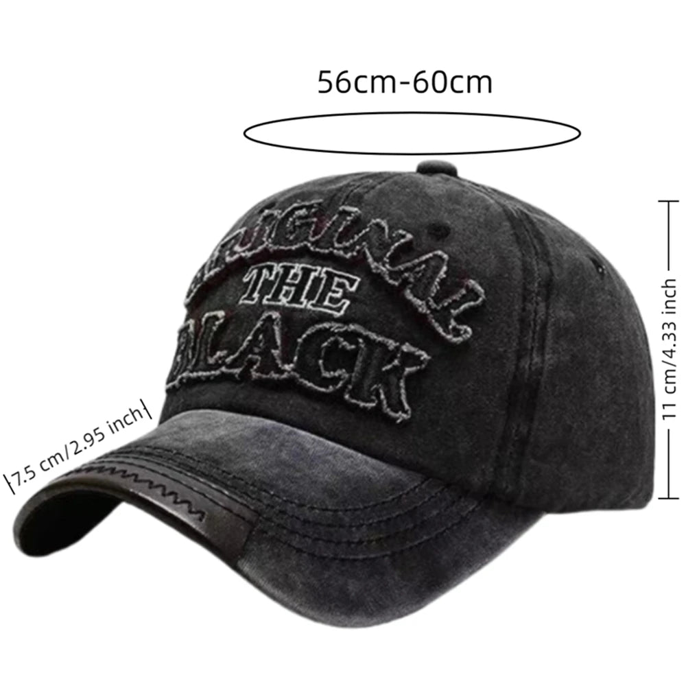 Unisex Vintage Washed Baseball Cap with Embroidered Detail for Everyday Casual Streetwear Style