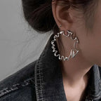 Oversized Twisted Hoop Earrings Alternative Fashion Statement Jewelry