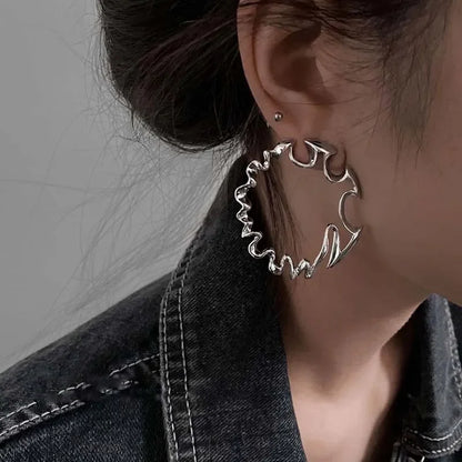 Oversized Twisted Hoop Earrings Alternative Fashion Statement Jewelry