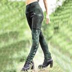 High Waist Rivet Detail Skinny Pants Alternative Fashion Streetwear Bottoms