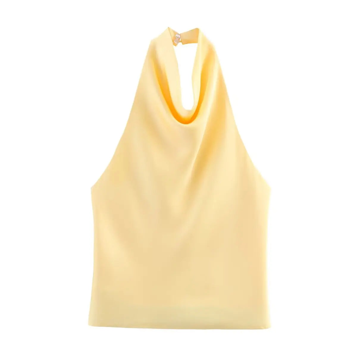 Draped Halter Sleeveless Tank Top with Relaxed Fit Contemporary Streetwear Design