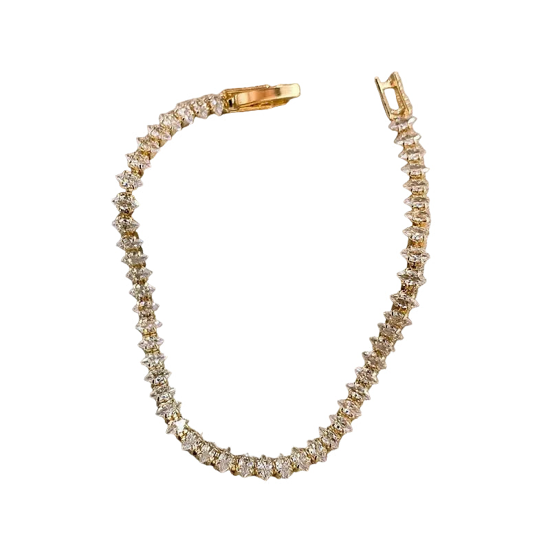 Geometric Crystal Tennis Bracelet for Gothic Glam and Alternative Fashion