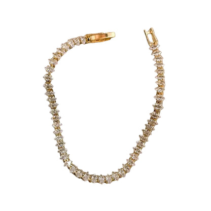 Geometric Crystal Tennis Bracelet for Gothic Glam and Alternative Fashion