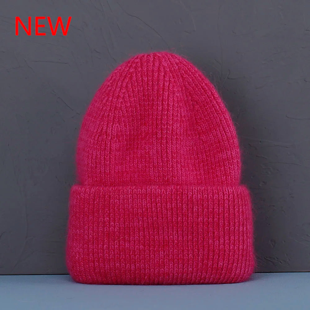 Soft Rabbit Fur Knit Beanie for Everyday Casual Outdoor Winter Fashion and Comfort Style