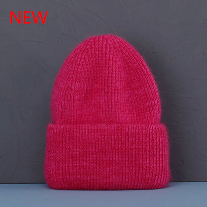 Soft Rabbit Fur Knit Beanie for Everyday Casual Outdoor Winter Fashion and Comfort Style