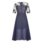 Textured Tea Length Dress With Soft Volume And Refined Drape