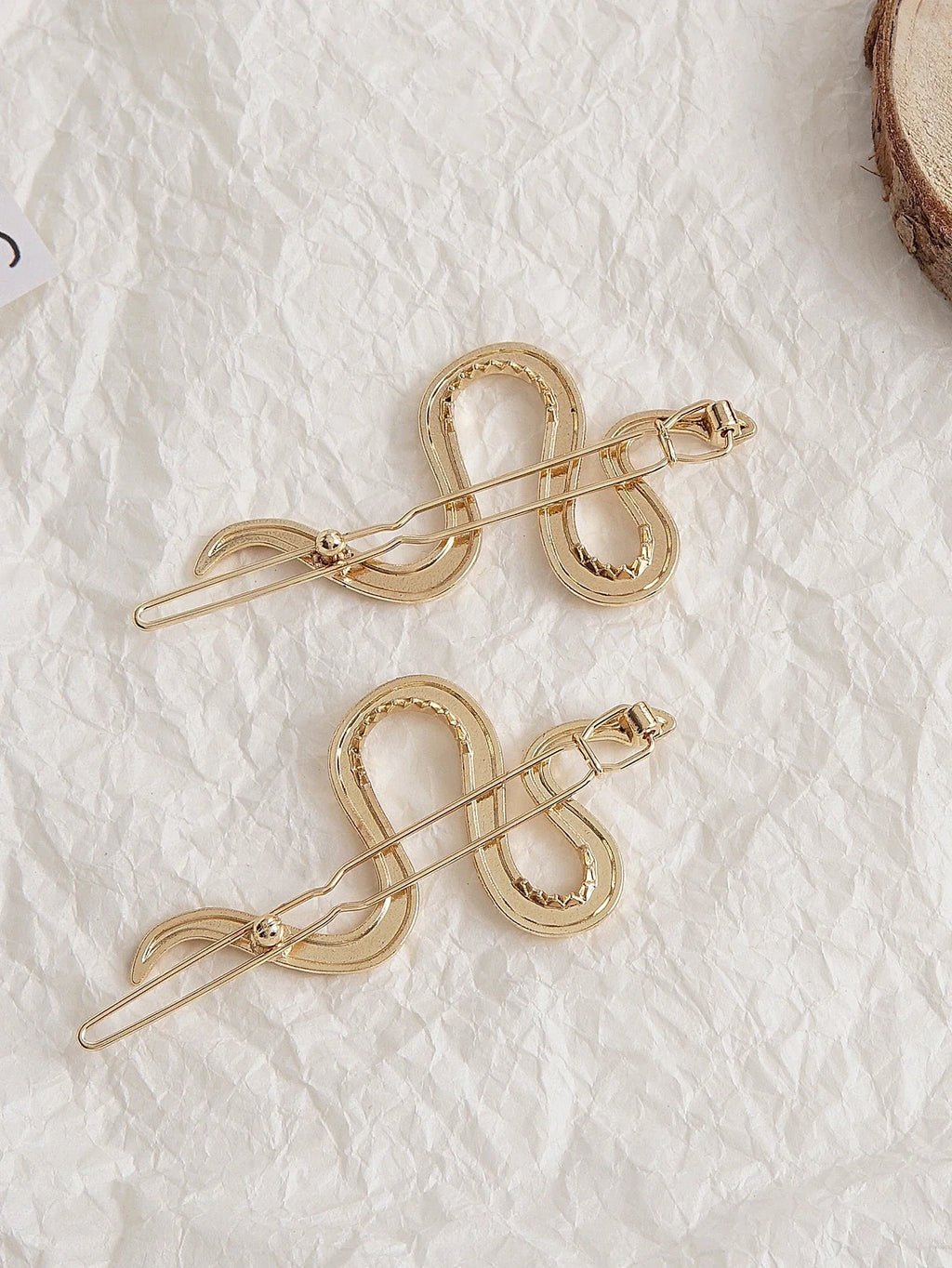 Serpent Hair Clip Set Gothic Nature Inspired Statement Fashion Accessories