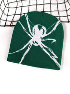 Abstract Spider Graphic Acrylic Knit Beanie for Modern Streetwear Casual Winter Fashion Style