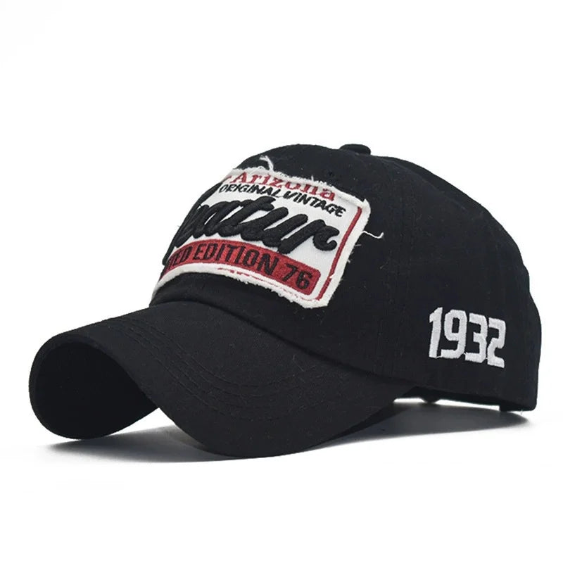 Unisex Vintage Style Baseball Cap with Embroidered Patch for Casual Streetwear Fashion