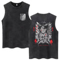 Dark Manga-Inspired Sleeveless Tank Top with Gothic Character Graphic Streetwear Artwork
