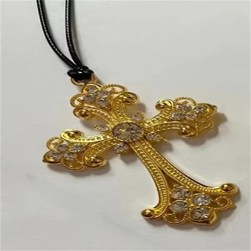 Ornate Cross Choker Necklace for Gothic Punk and Alternative Fashion