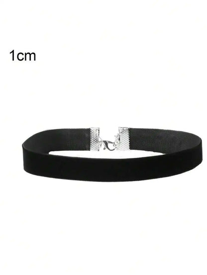 Minimalist Velvet Gothic Choker Necklace With Sleek Punk Inspired Alternative Fashion Design