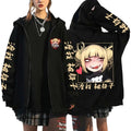 Anime Streetwear Zip Hoodie With Manga Inspired Retro Graphic Design
