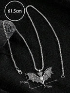 Vintage Gothic Bat Pendant Necklace With Punk Inspired Alternative Statement Chain Design