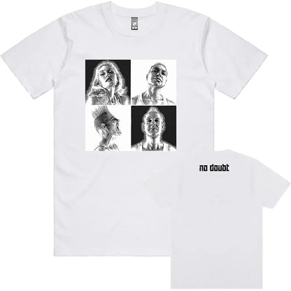 Vintage Portrait Graphic Cotton Streetwear T-Shirt with Artistic Collage Design
