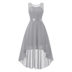 Sleeveless High Low Maxi Dress With Waist Tie Detail