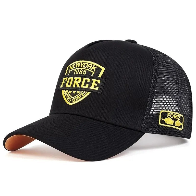 Breathable Mesh Baseball Cap with Graphic Patch for Casual Outdoor Streetwear Everyday Style