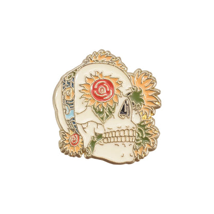 Stay Weird Skeleton Reader Gothic Enamel Pin for Alternative Fashion Styling