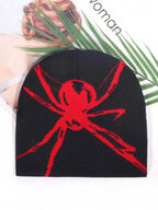 Abstract Spider Graphic Acrylic Knit Beanie for Modern Streetwear Casual Winter Fashion Style