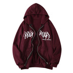 Phantom Script Anime Oversized Fleece Streetwear Zip Hoodie
