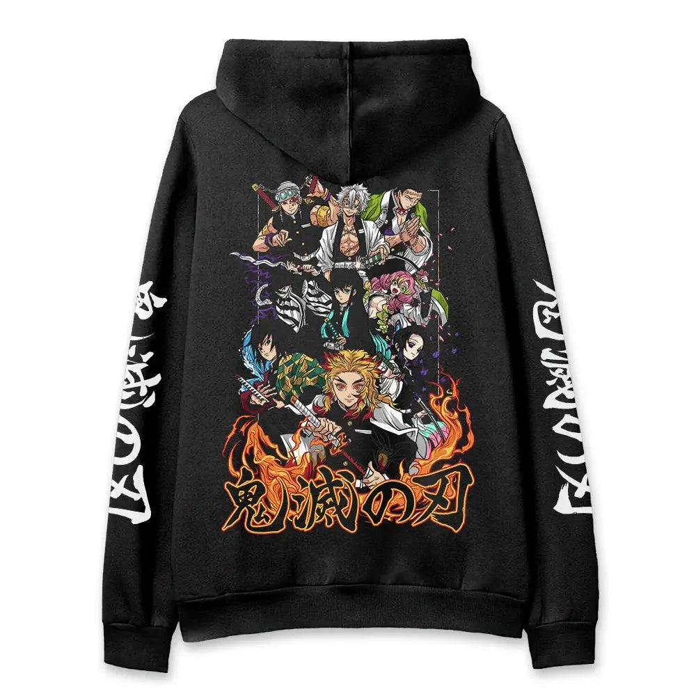 Adventure Streetwear Zip Hoodie with Dynamic Manga Artwork