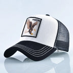 Embroidered Patch Mesh Trucker Cap Adjustable Curved Brim Casual Streetwear Outdoor Hat